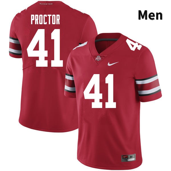 Ohio State Buckeyes Josh Proctor Men's #41 Red Authentic Stitched College Football Jersey